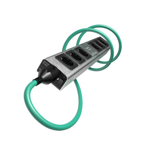 Multi-Prise-Audio V5 Polaris avec 6 prises filtrées individuellement inclut un câble Initium de 1m50